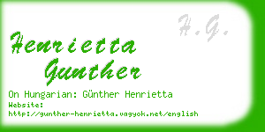 henrietta gunther business card